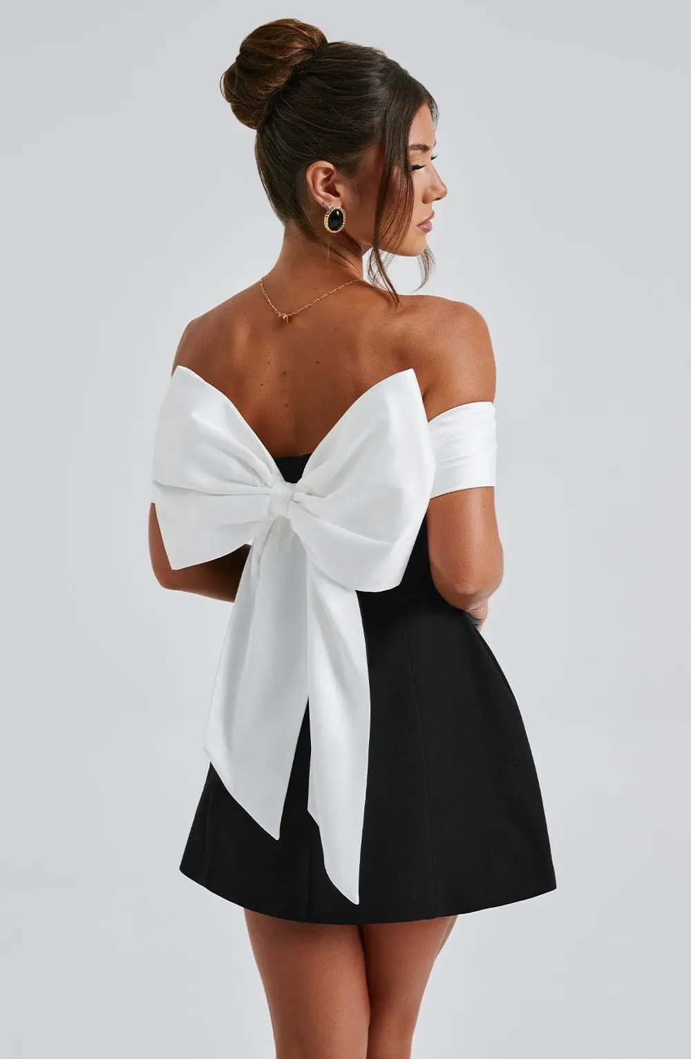 Delta Mini Dress - Black/White - Image 9
