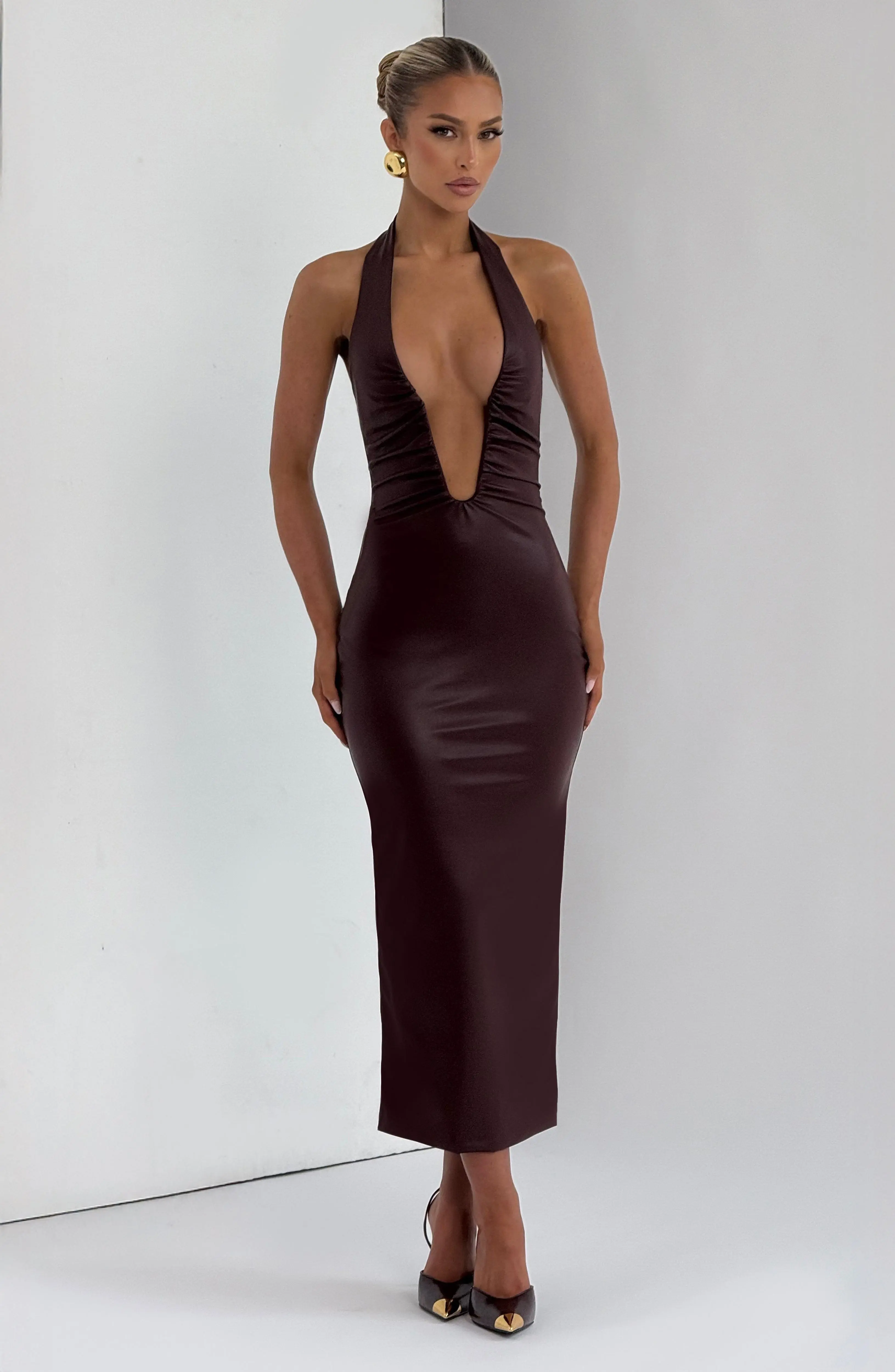 Ainsley Midi Dress - Burgundy - Image 6