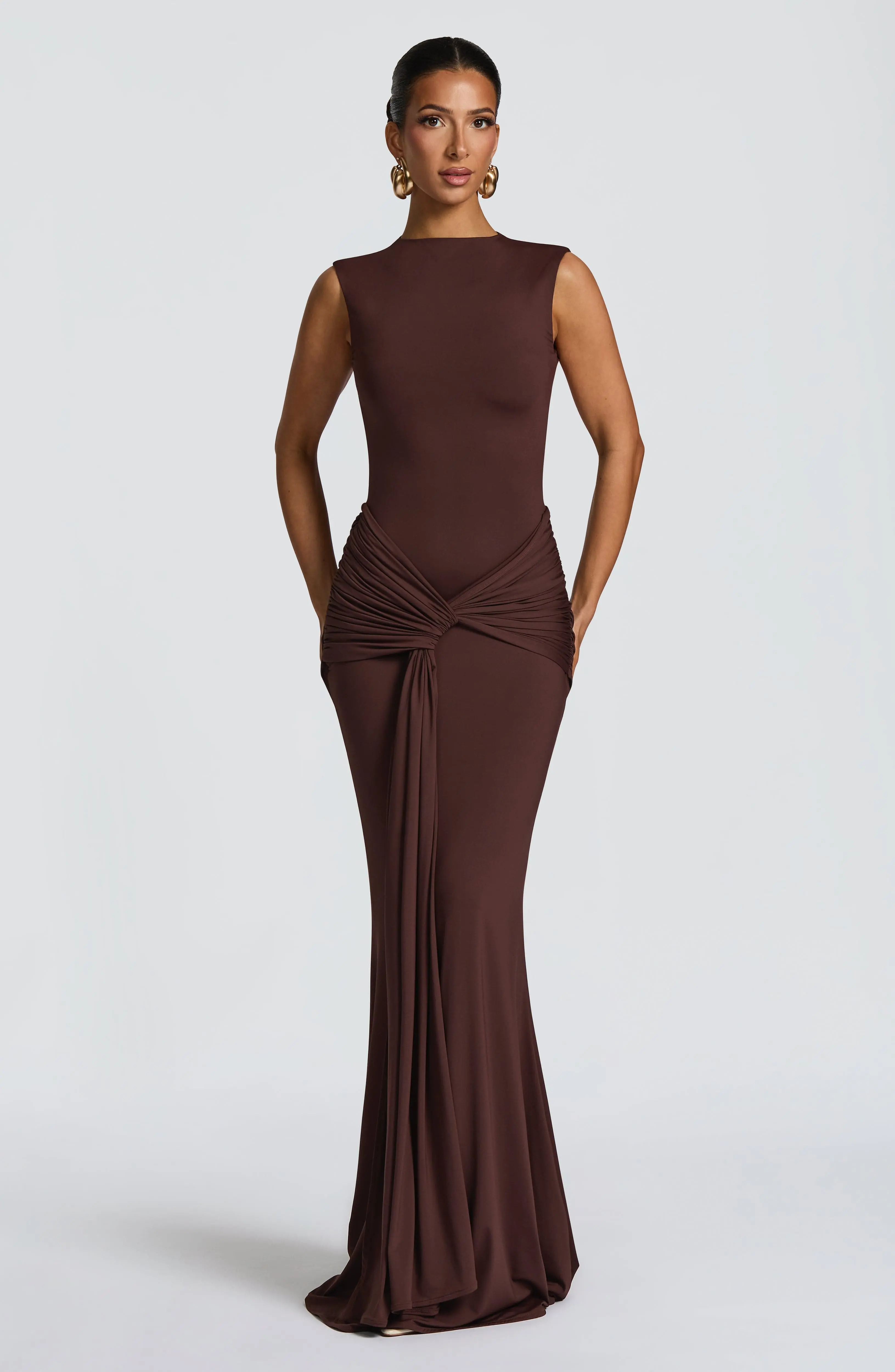 Lorenza Maxi Dress - Plum Brown - Image 6