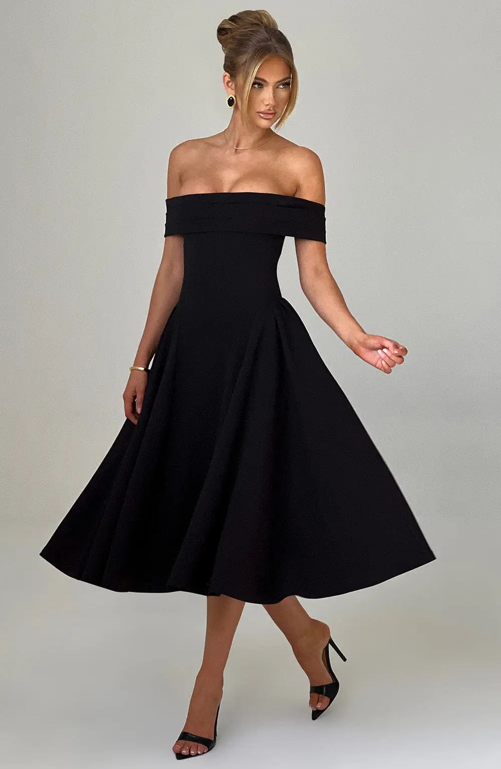 Miranda Midi Dress - Black - Image 9