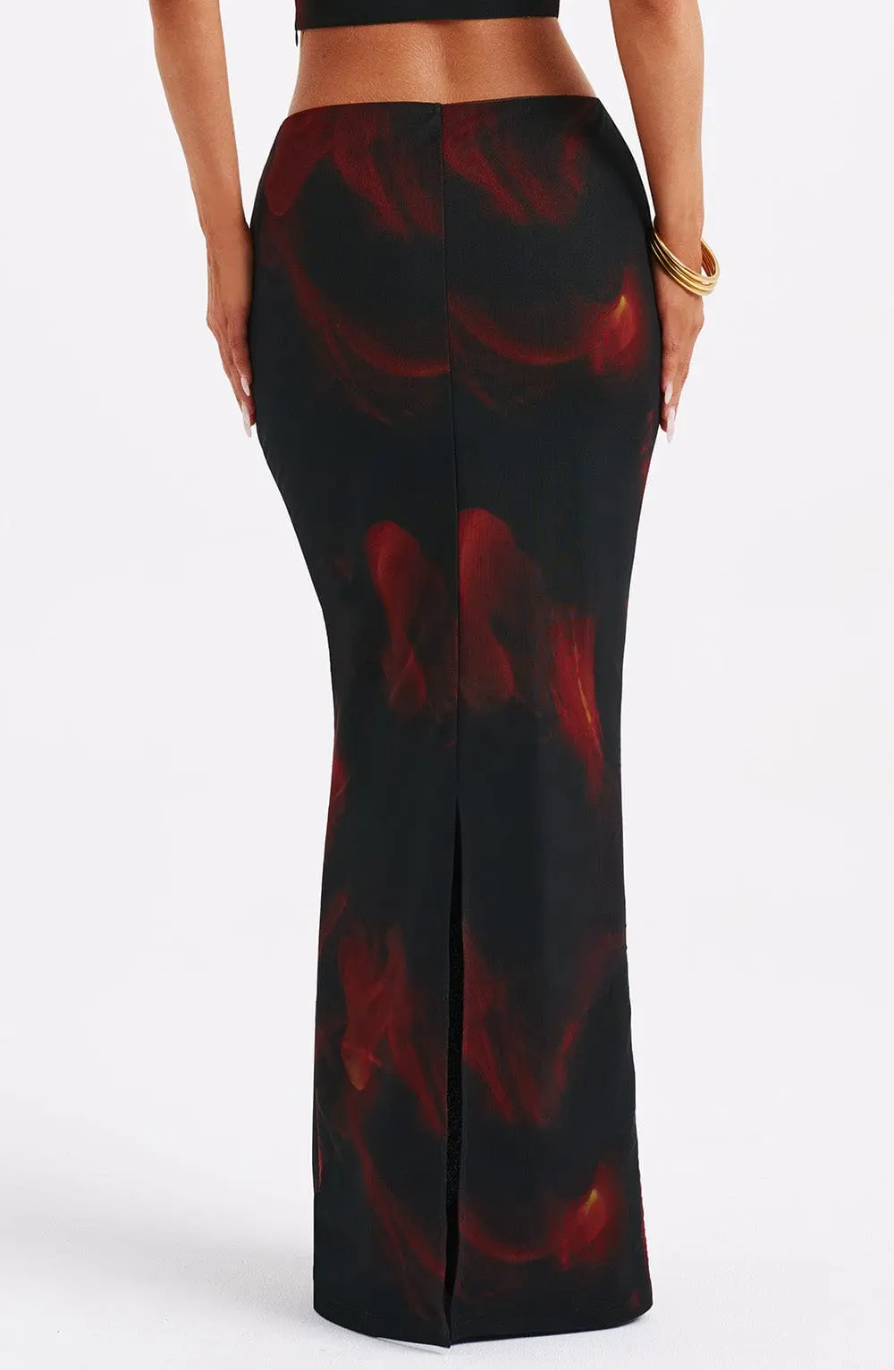 Chrishelle Maxi Skirt - Fire Print - Image 4