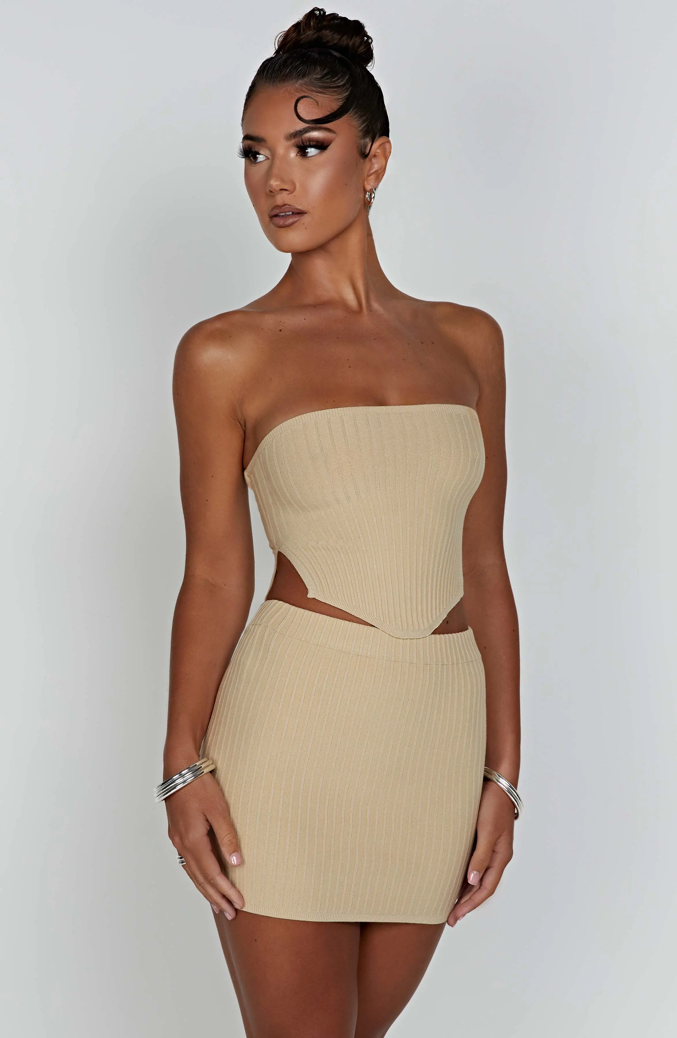 Jaz Mini Skirt - Beige - Image 8