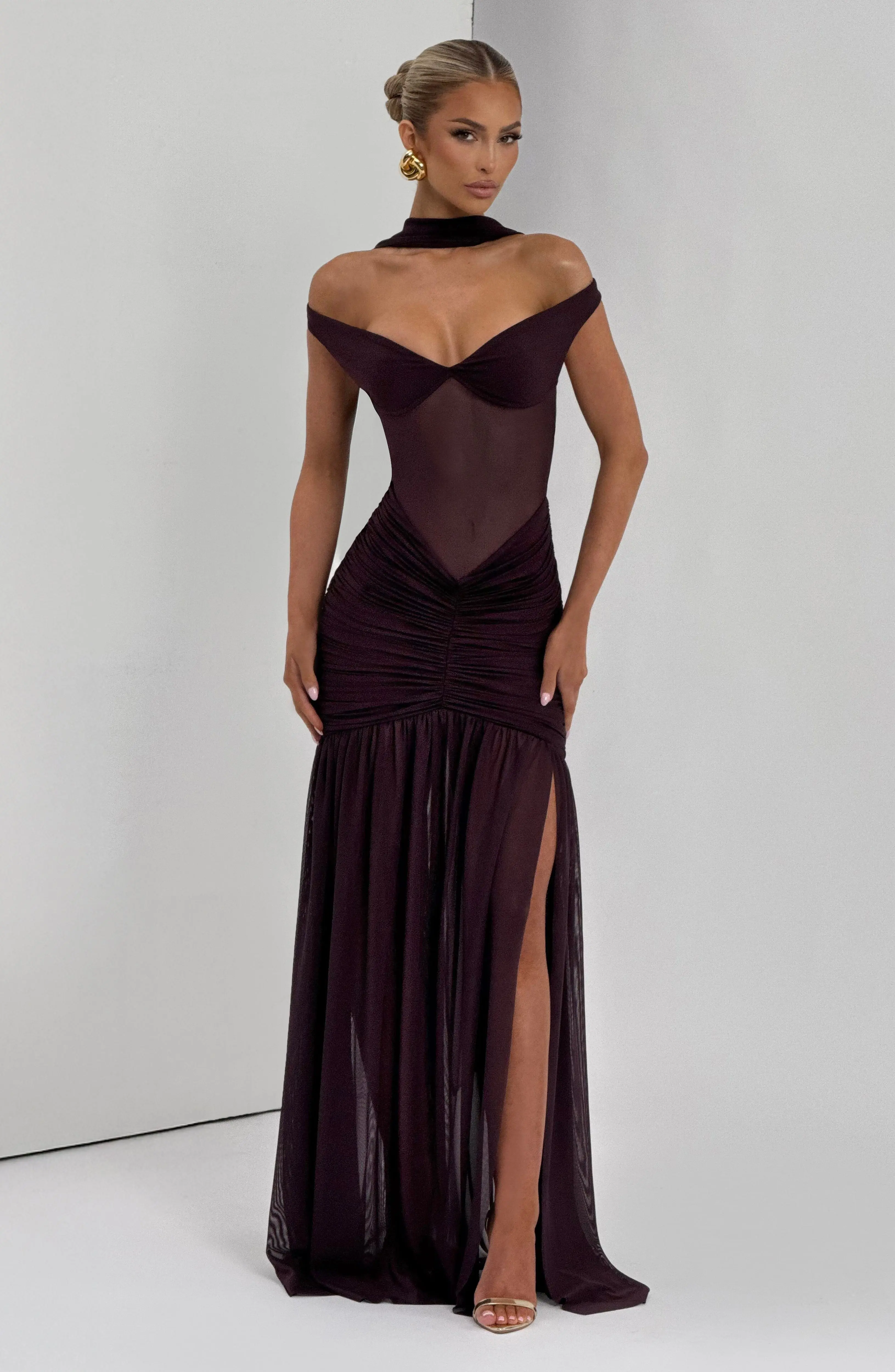 Alaia Maxi Dress - Plum - Image 11
