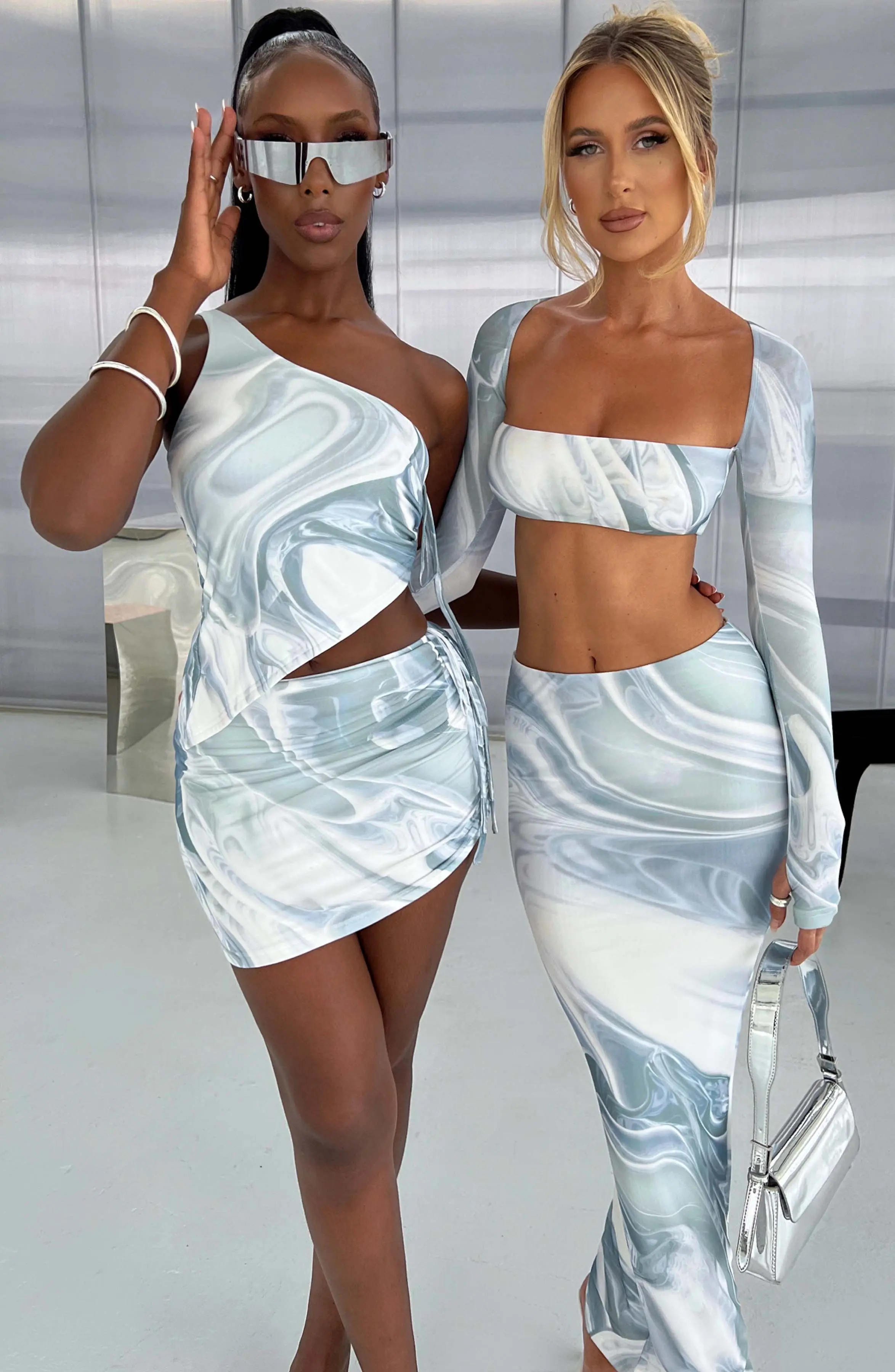 Blair Maxi Skirt - Grey Haze Print - Image 2