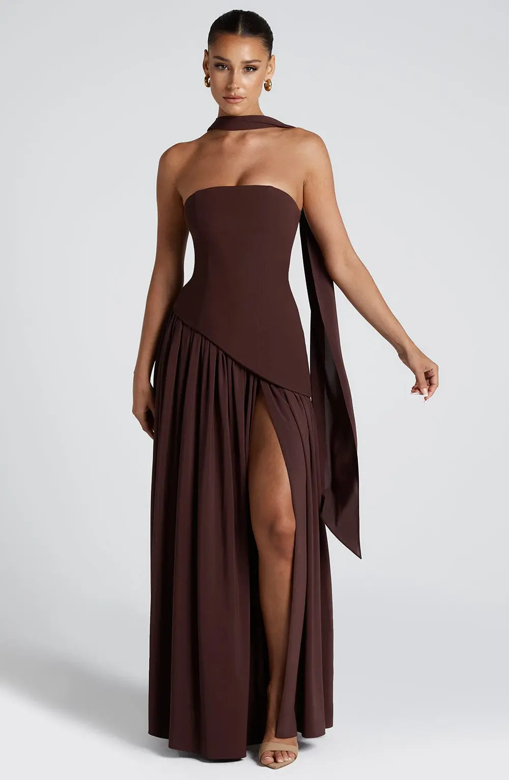 Maliyah Maxi Dress - Plum Brown - Image 3
