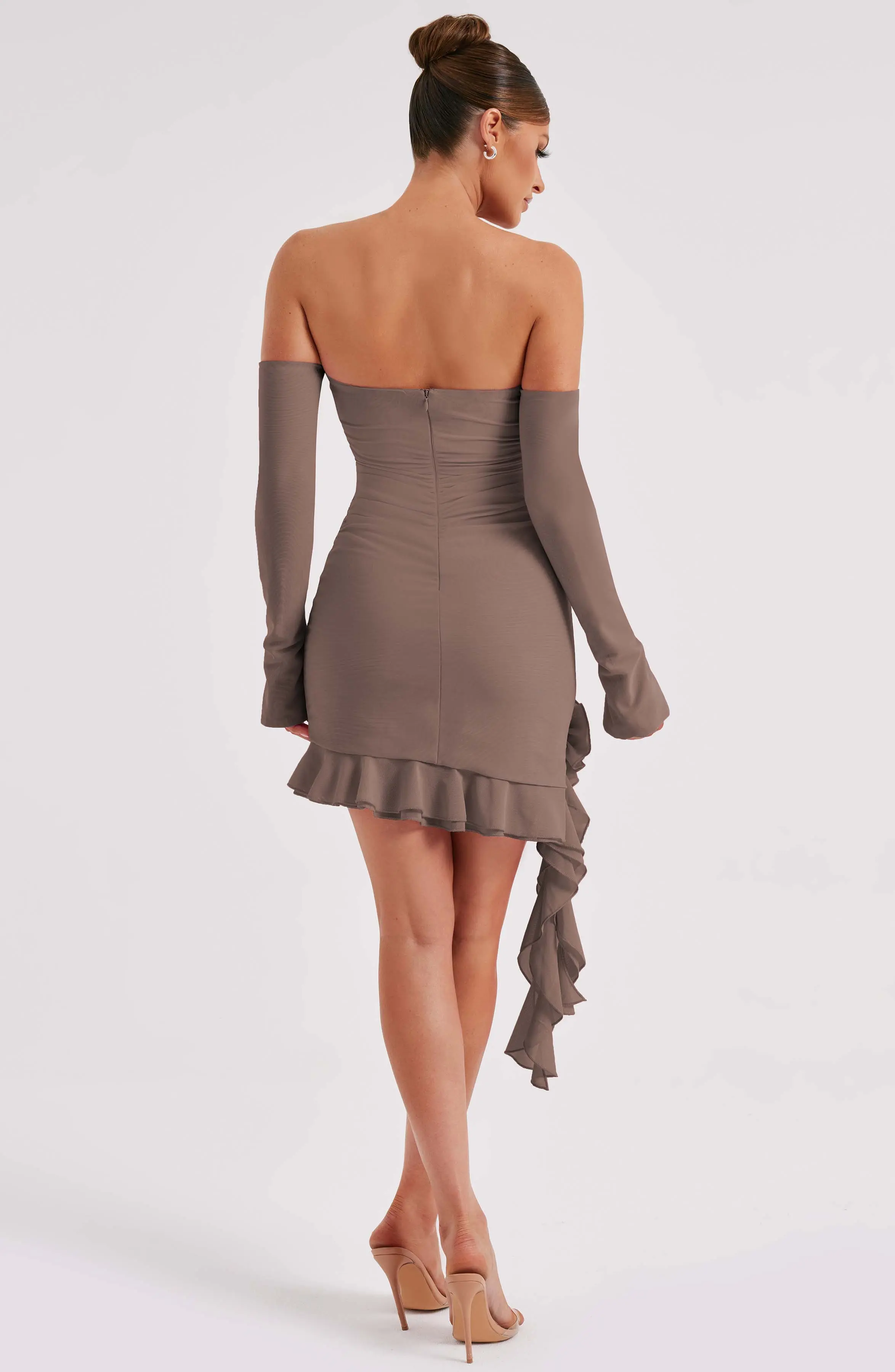 Alix Mini Dress - Chocolate - Image 3