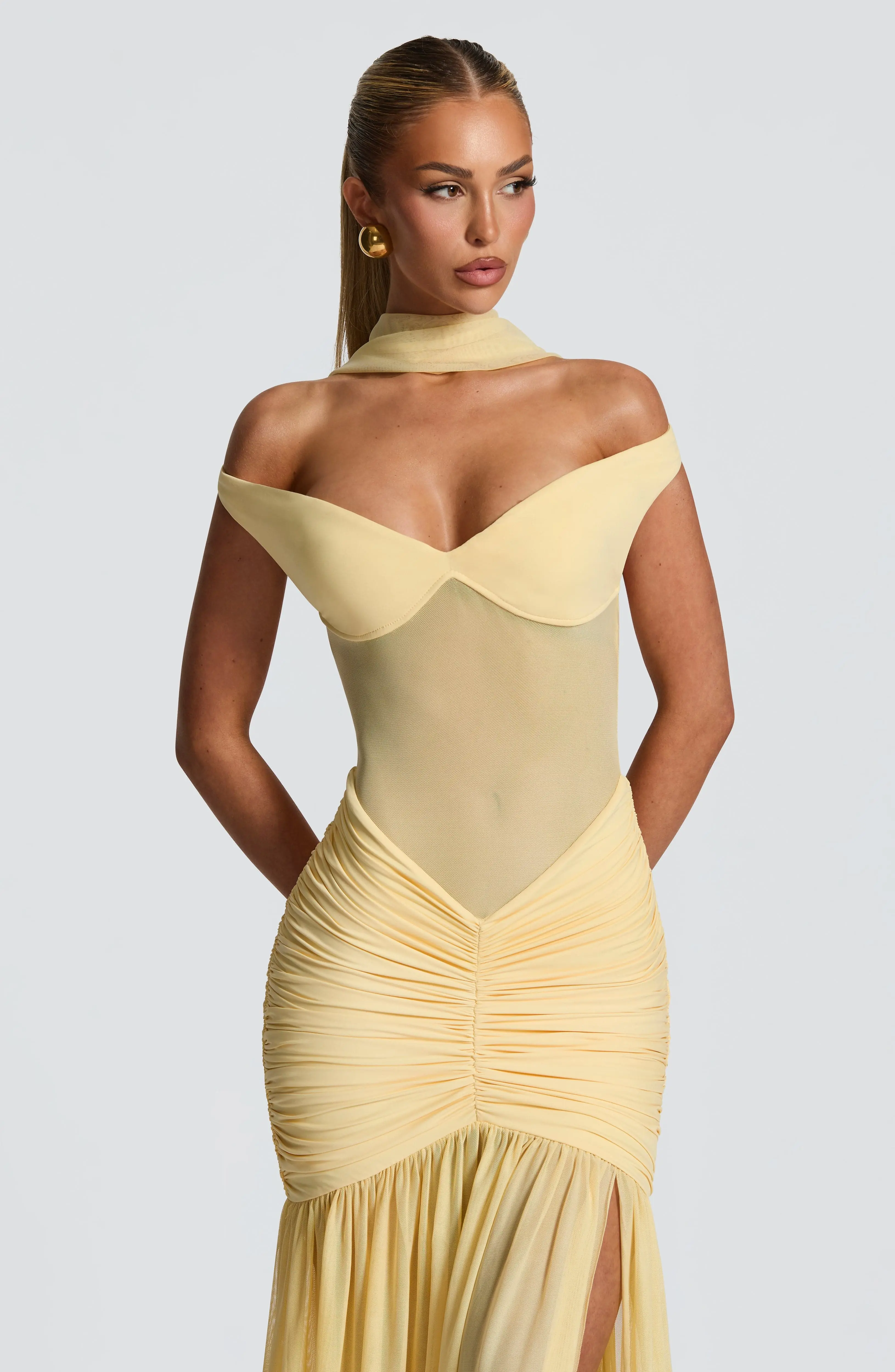Alaia Maxi Dress - Lemon - Image 8