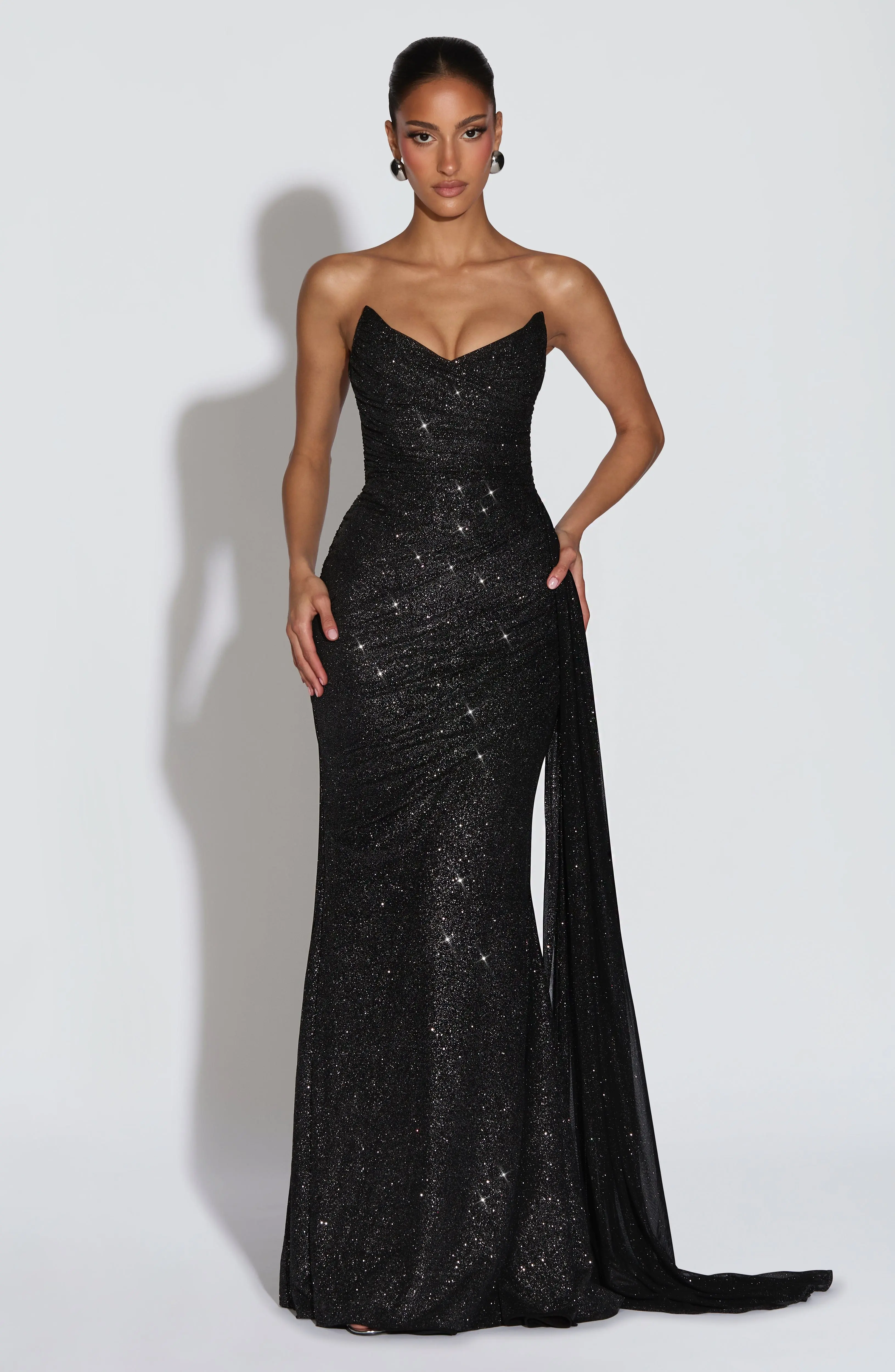 Ashika Maxi Dress - Black Sparkle - Image 2