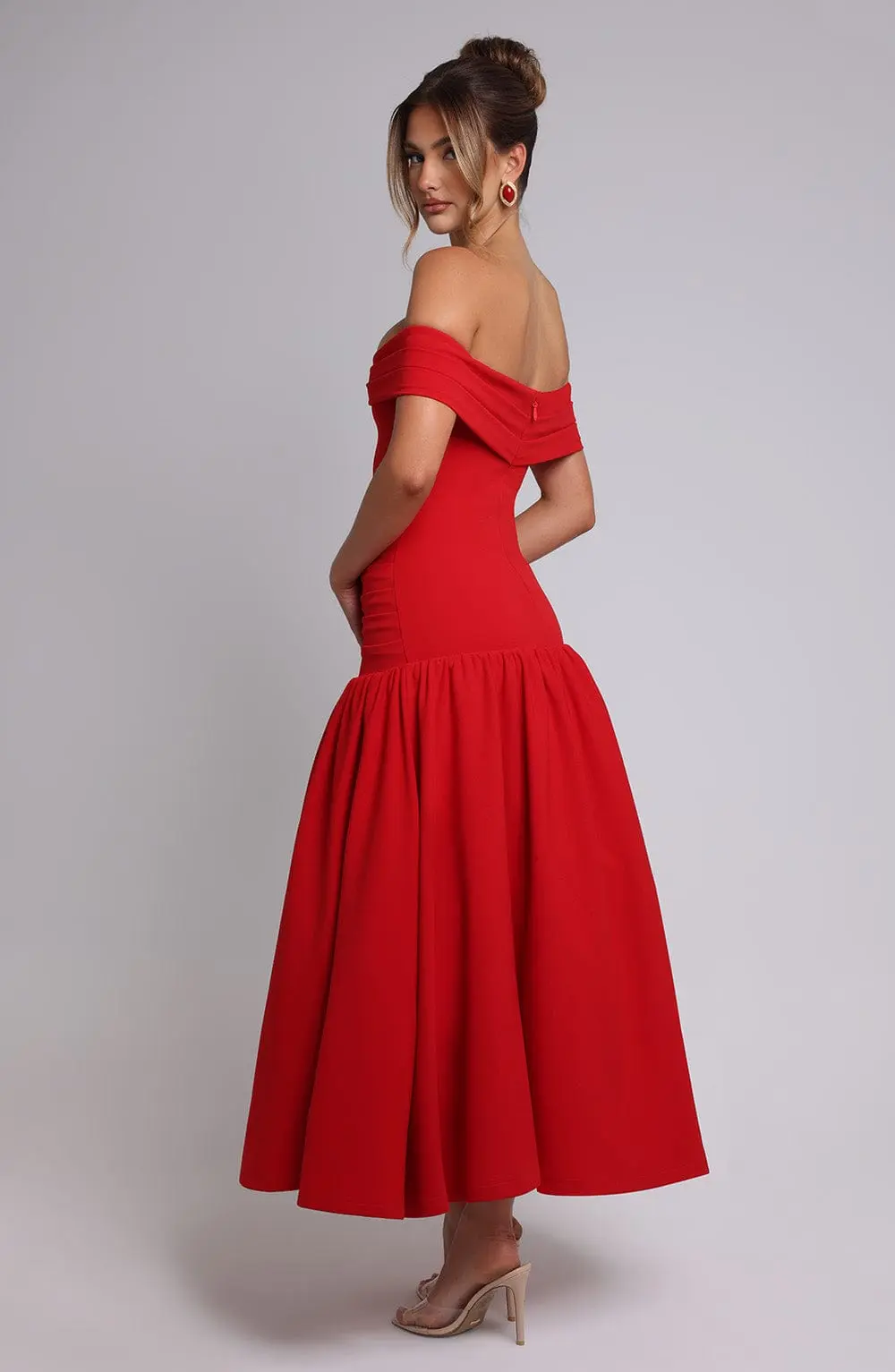 Wilhelmina Midaxi Dress - Red - Image 3