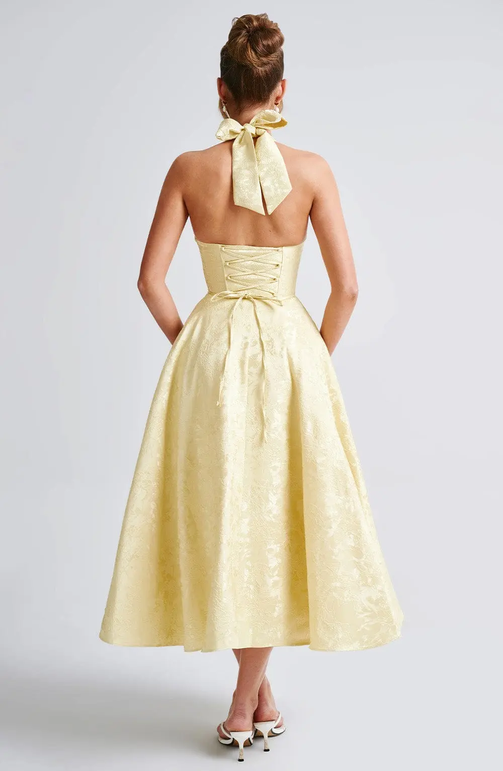 Effie Midi Dress - Lemon - Image 4