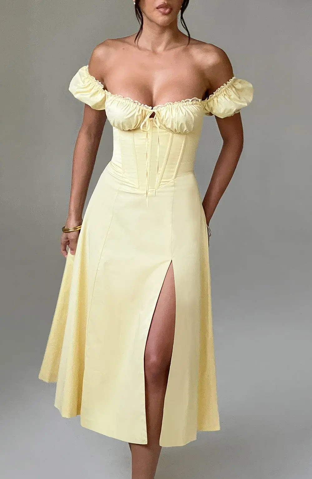 Courtney Midi Dress - Lemon - Image 7