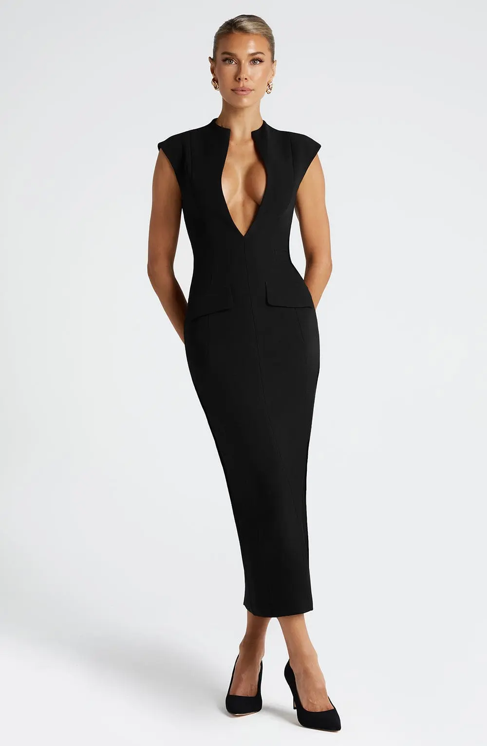 Nellie Midi Dress - Black - Image 5