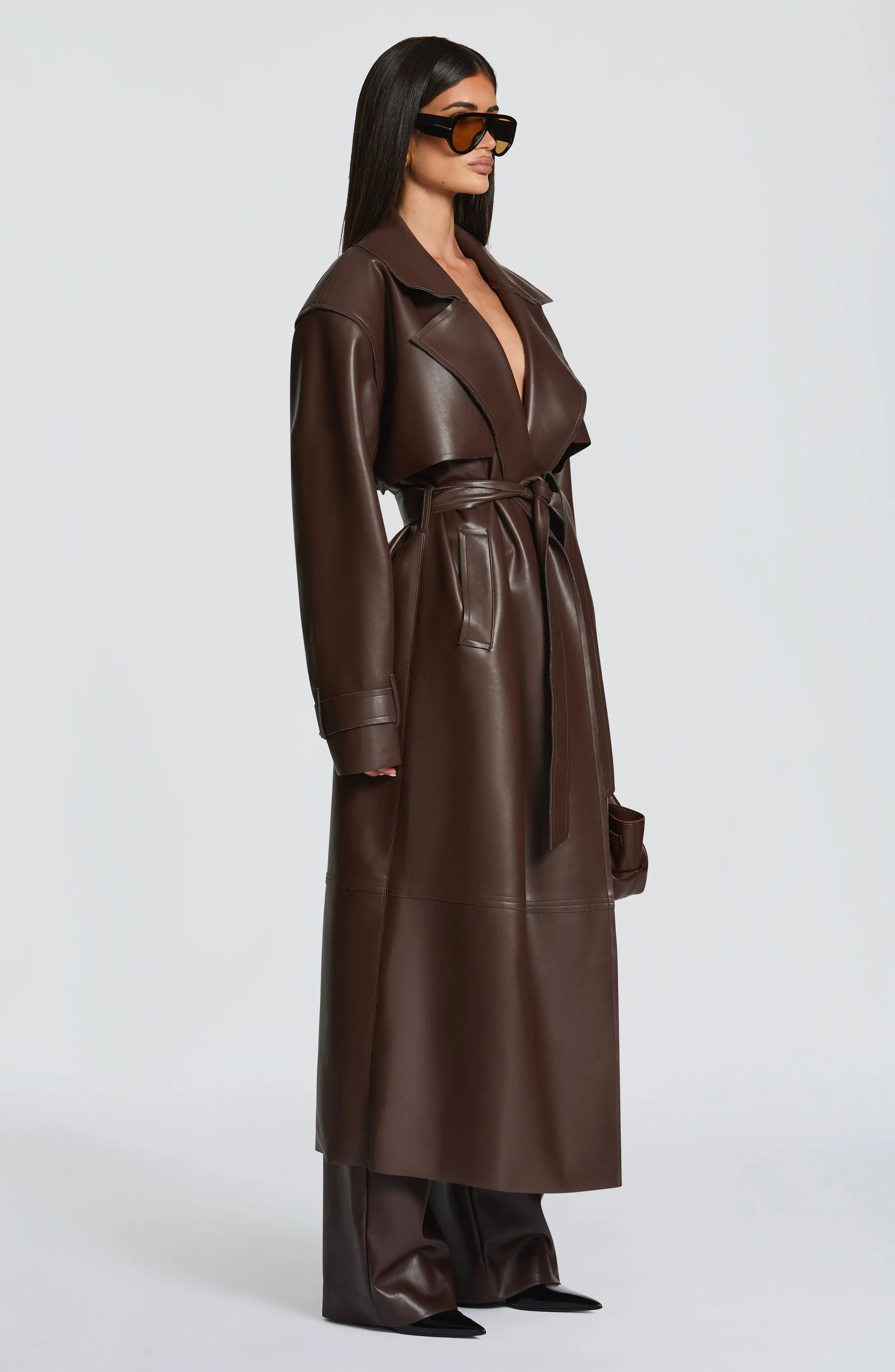 Bridget Trench Coat - Plum Brown - Image 3