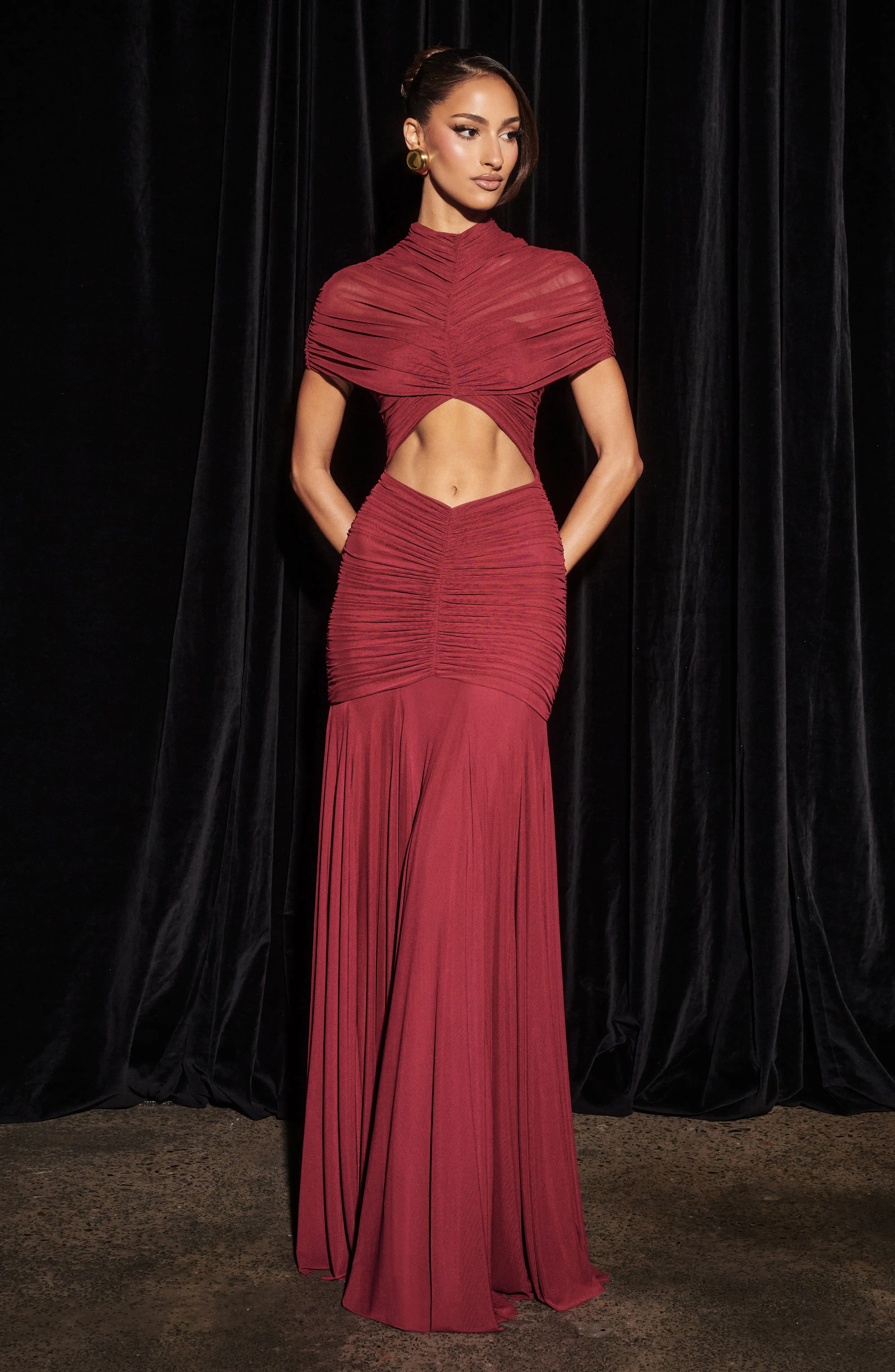 Jaya Maxi Dress - Burgundy - Image 4