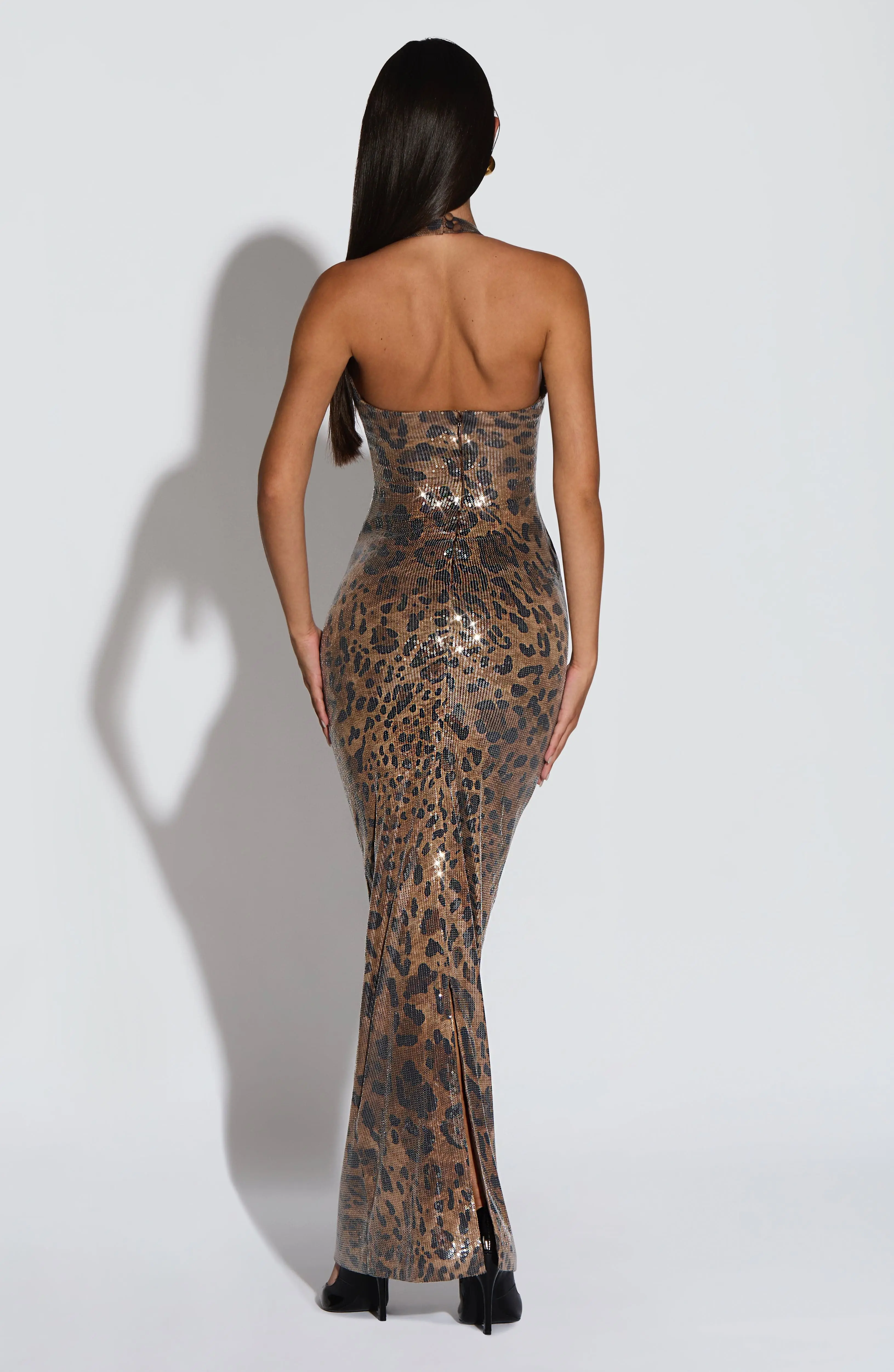 Morena Maxi Dress - Sequin Leopard Print - Image 4