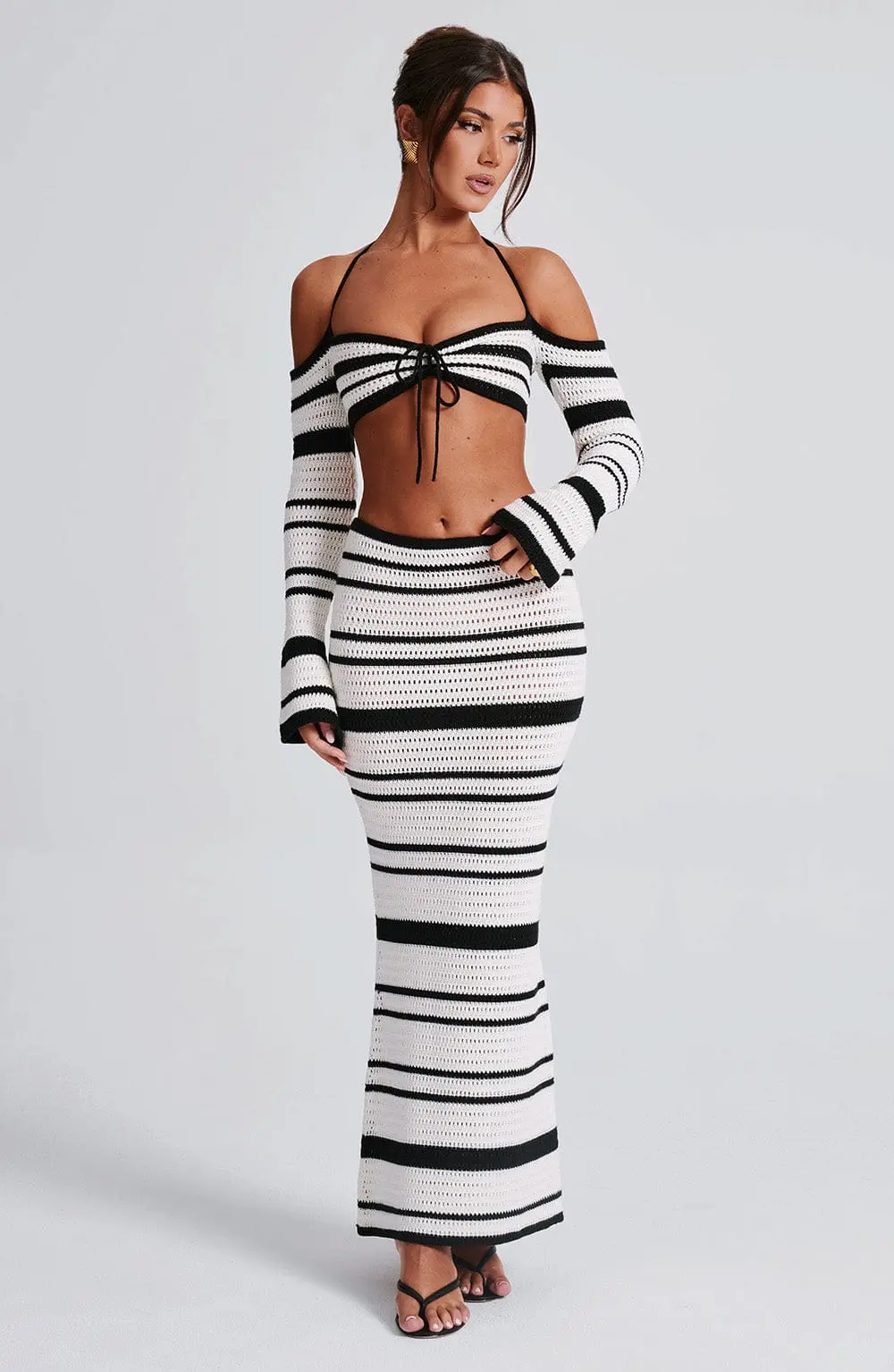 Georgia Maxi Skirt - Black/White - Image 11