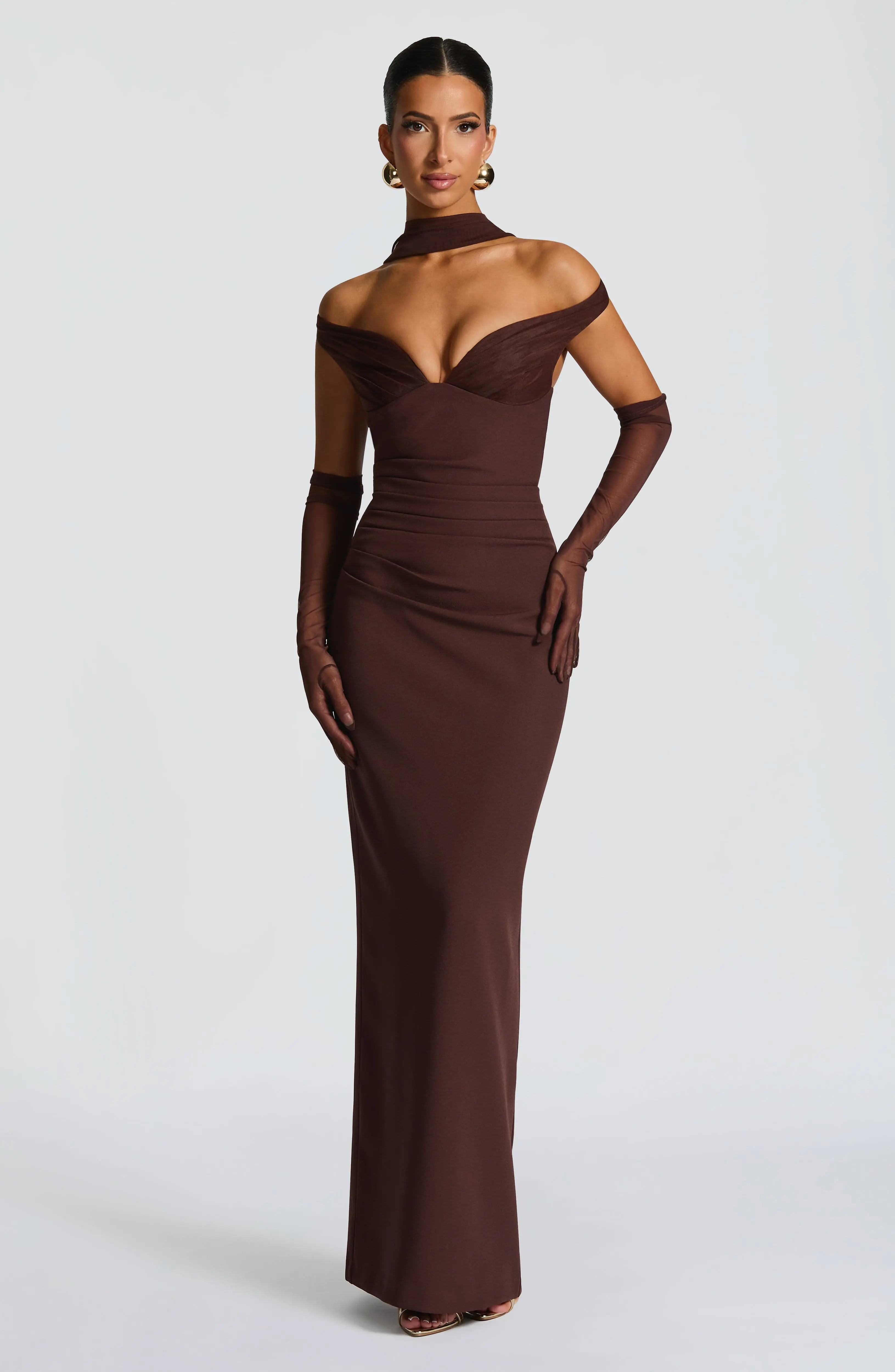 Abigail Maxi Dress - Plum Brown - Image 10