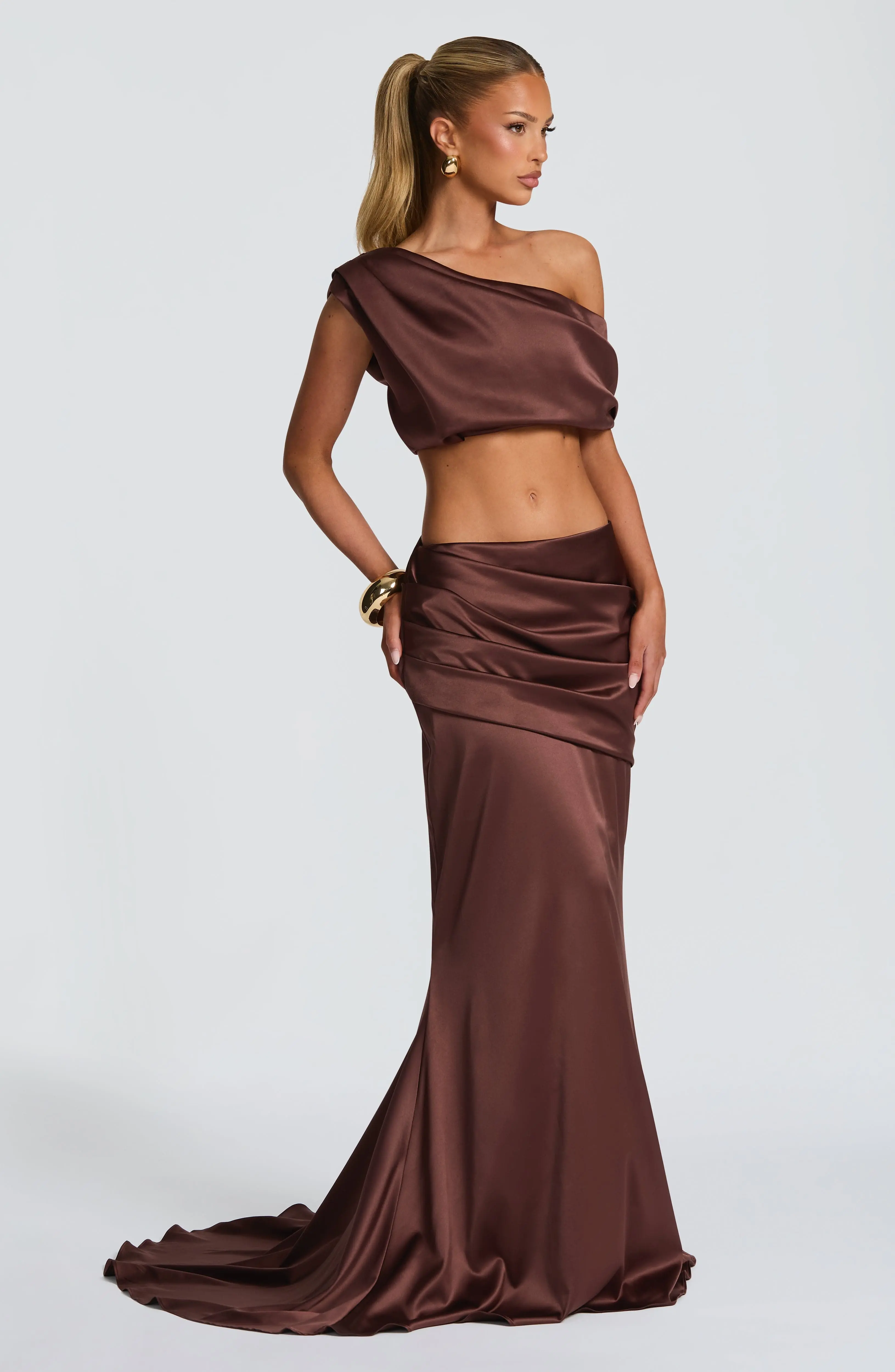 Claudette Maxi Skirt - Plum Brown - Image 8