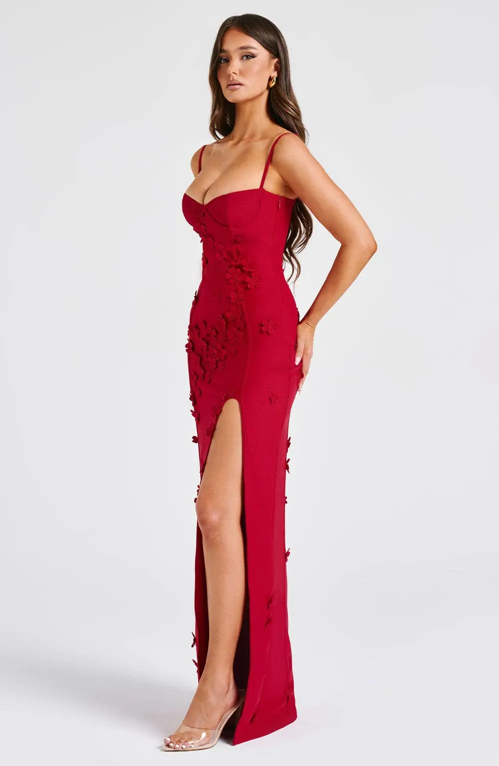 Dalary Maxi Dress - Red Lined - Image 6