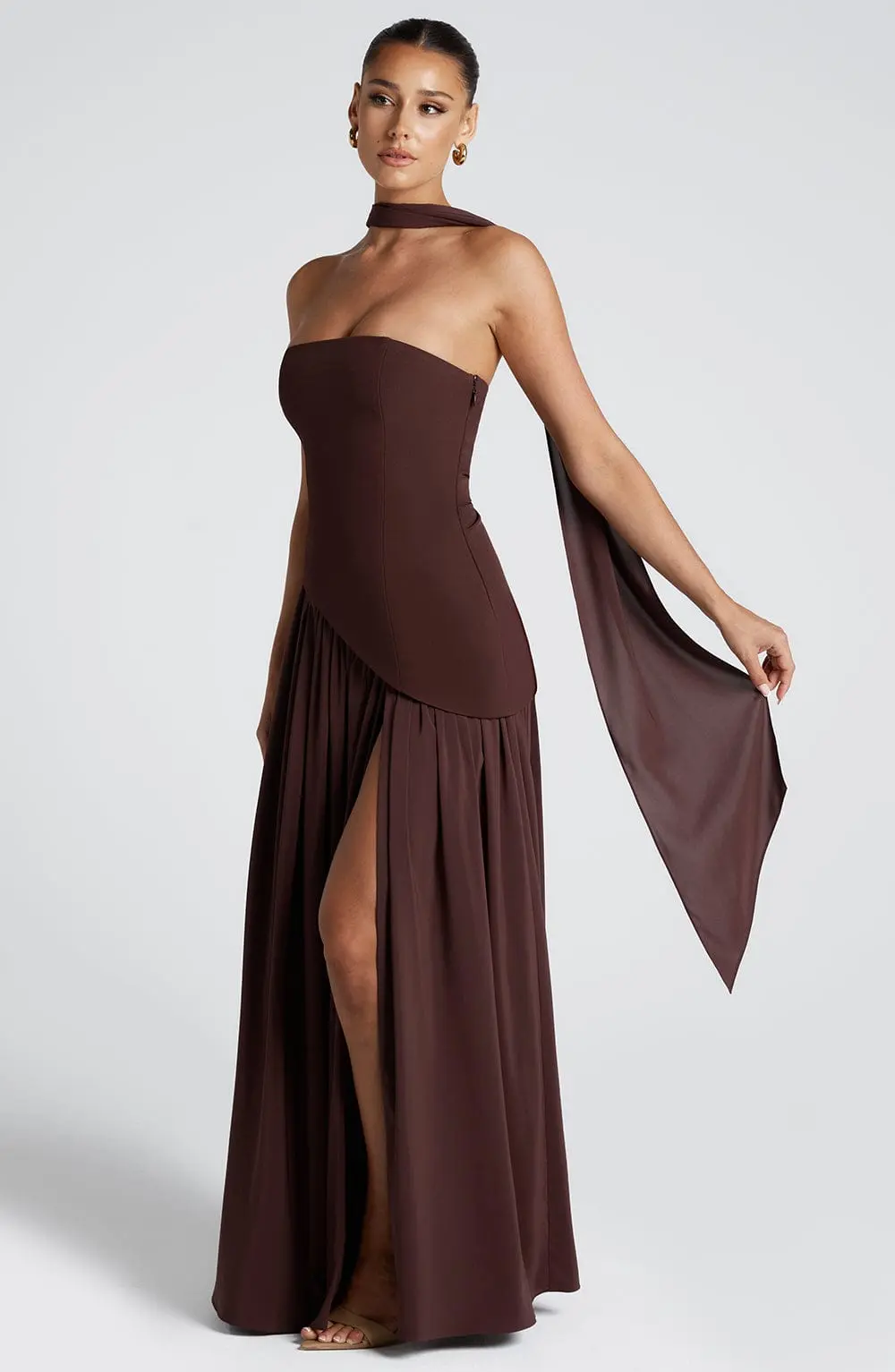 Maliyah Maxi Dress - Plum Brown - Image 2