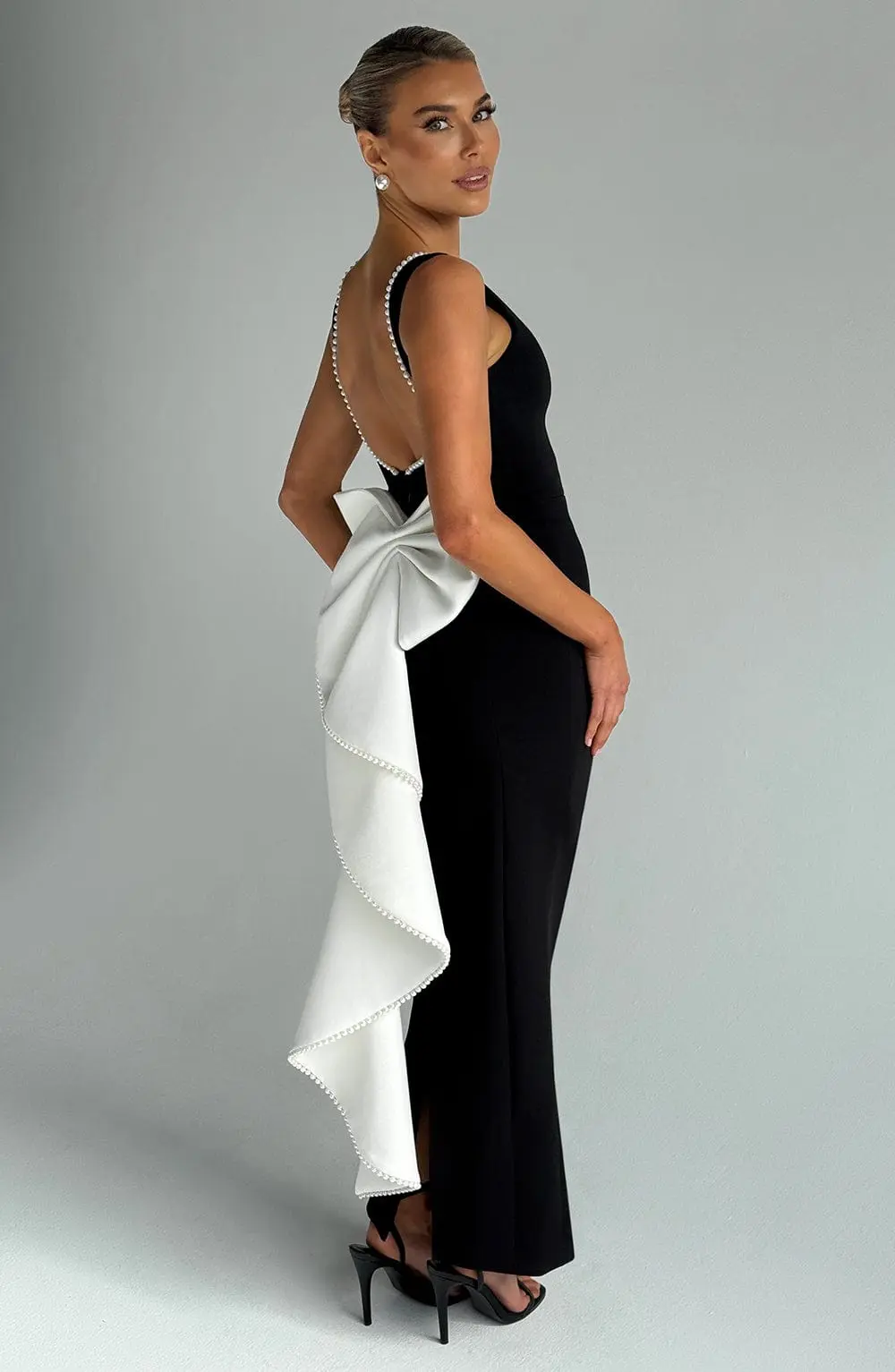 Lana Midaxi Dress - Black/White - Image 3