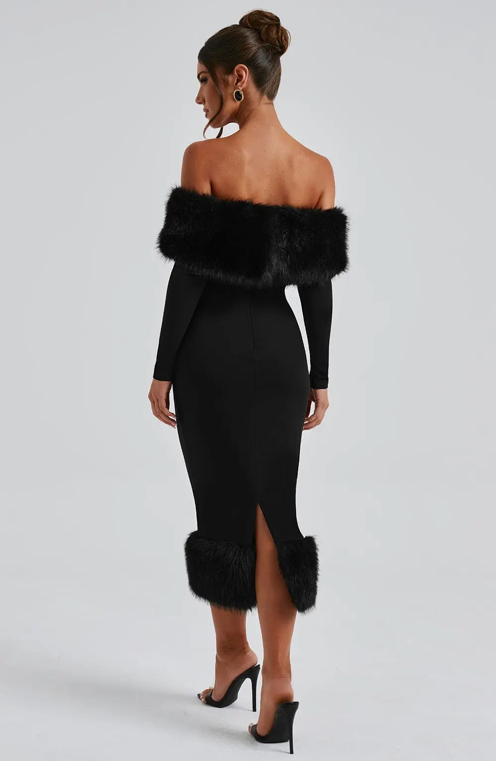 Vittoria Midi Dress-Black - Image 4