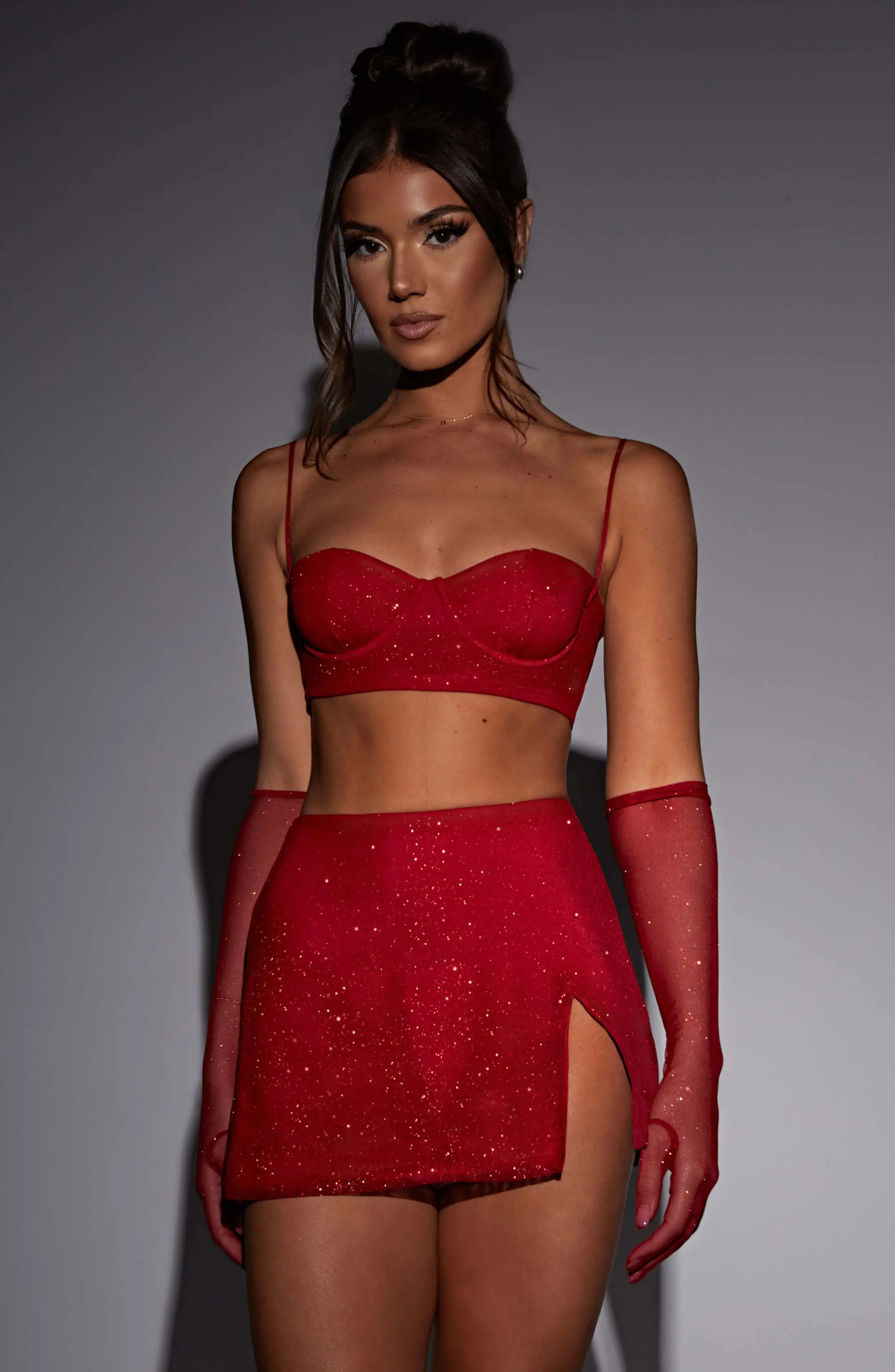 Posie Mini Skirt - Red Sparkle - Image 3