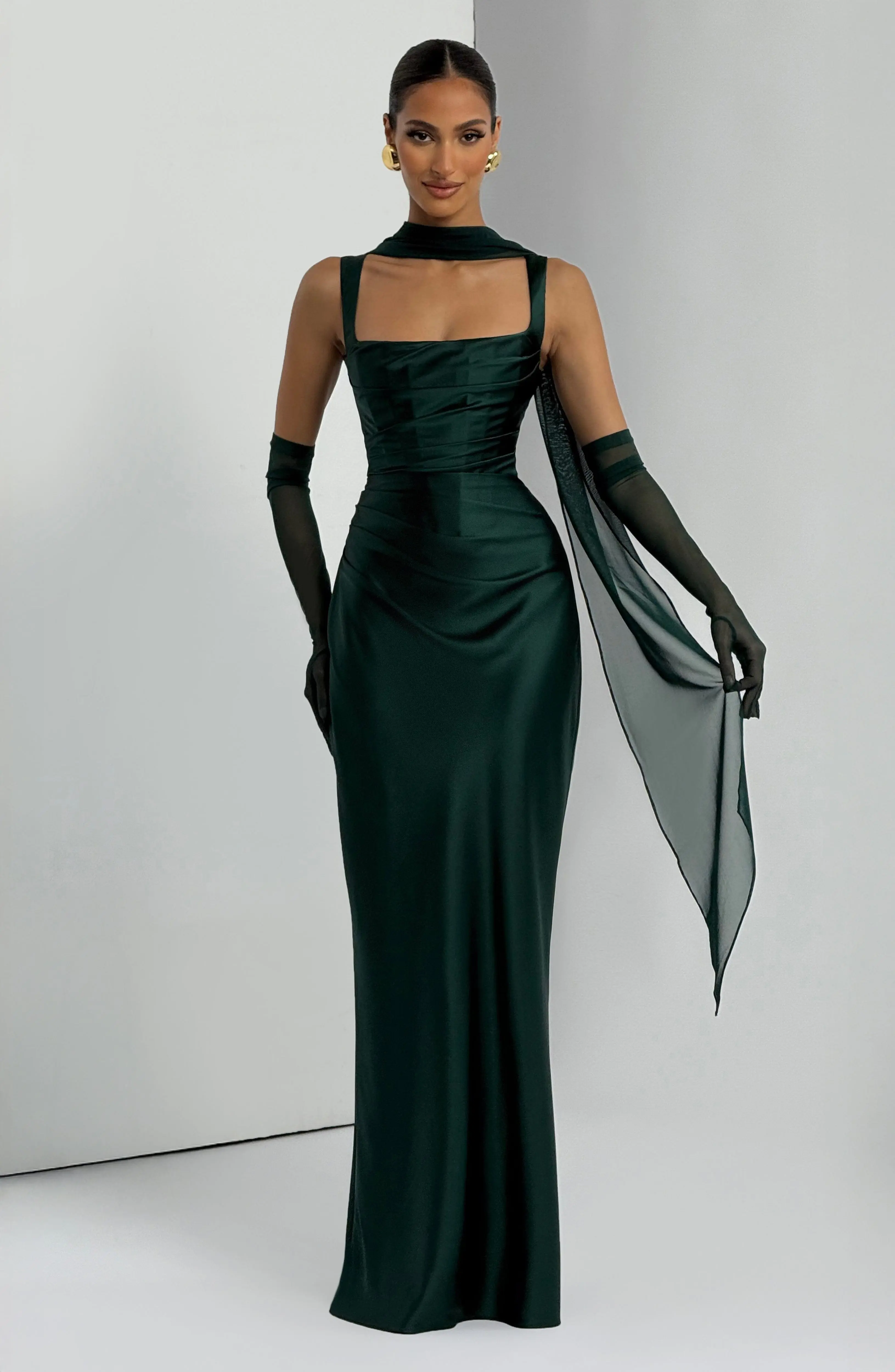 Calanthe Maxi Dress - Emerald - Image 8