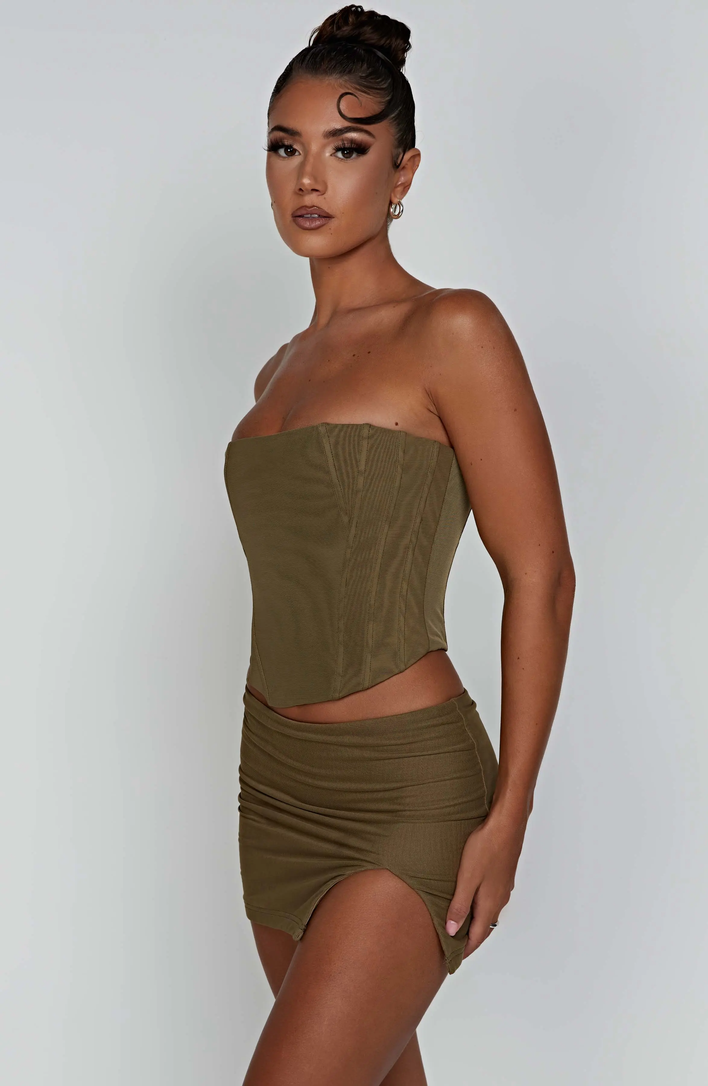 Alina Mini Skirt - Khaki - Image 17