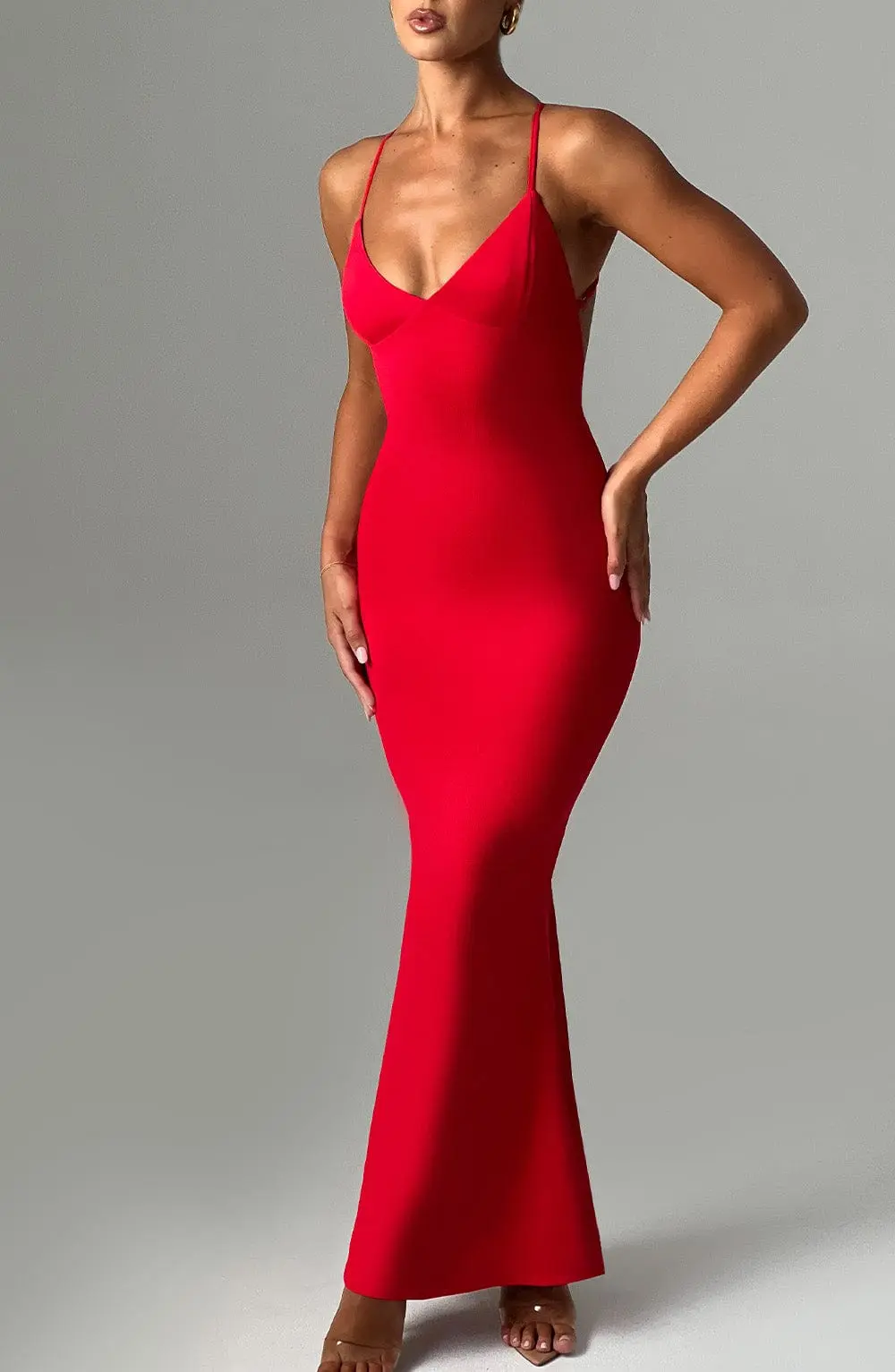 Zelda Maxi Dress - Red - Image 3