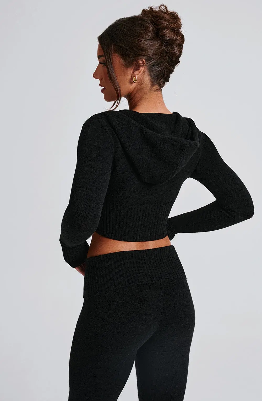 Portia Knit Hoodie - Black - Image 10