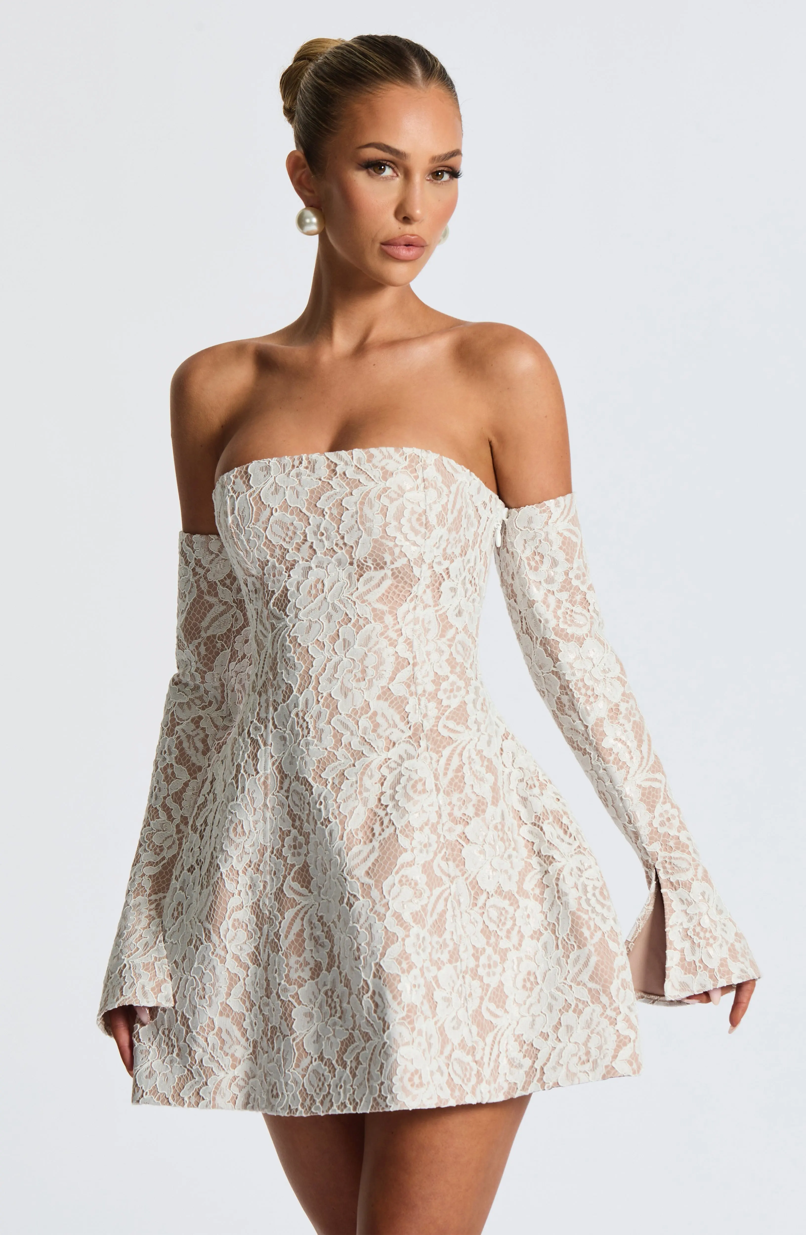 Salone Mini Dress - Ivory - Image 6