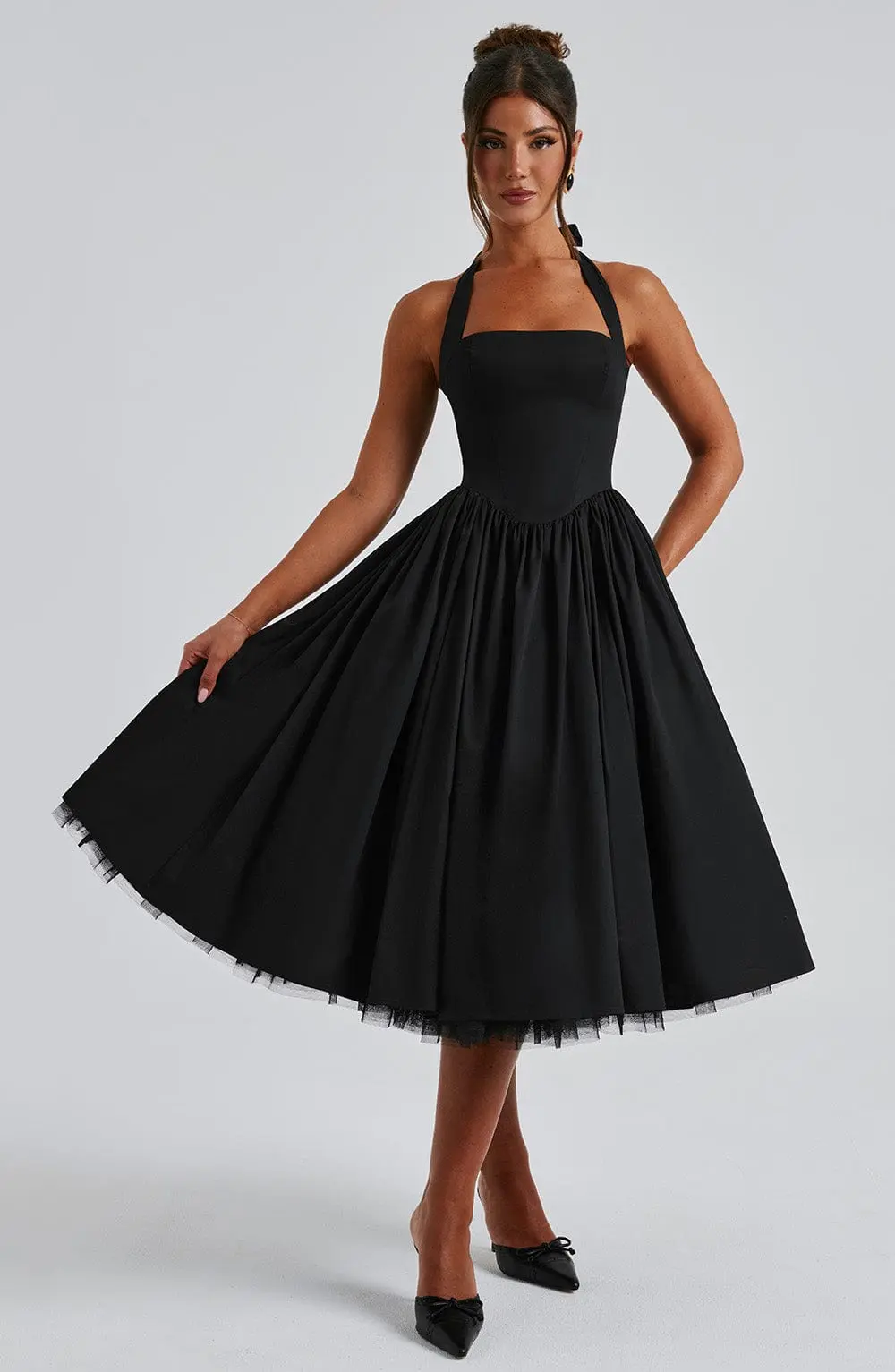 Cressida Midi Dress - Black - Image 9